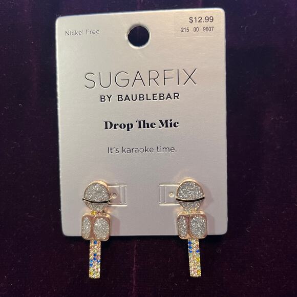 Sugarfix by BaubleBar Drop The Mic Statement Earrings Microphone - Picture 1 of 5
